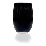 Vaso Bombe Negro Vidrio Color Elegante Sin Tallo Unidad