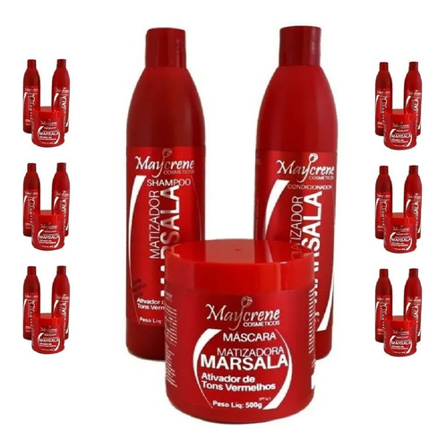 7 Kits Matizador Marsala Maycrene + 1 Oleo Reparado 30ml
