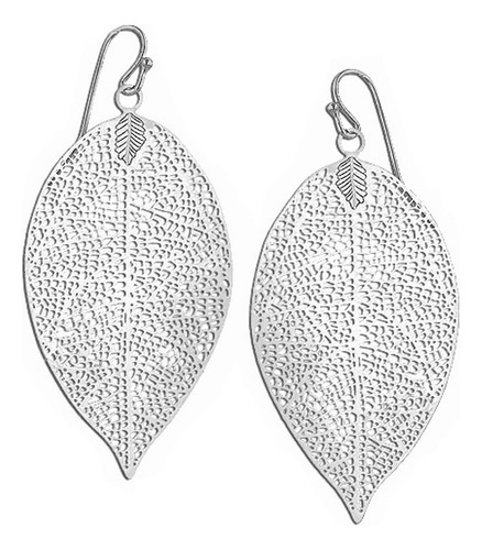 Aretes Colgantes Grandes De Hoja De Árbol De Latón Joyas De