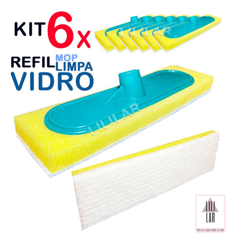 Kit 6 Rodo Esponja Limpa Lava Vidro Casa Carro Caminhão