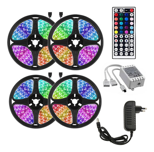 20m Rgb Led Faixa Decorativa Flexível Fita De Luz Ir Remoto