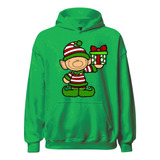 Buzo Duende Navidad Verde Saco Capota Hoodie 