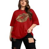 Camiseta Blogueira Animal Print Plus Size Aesthetic Tumblr