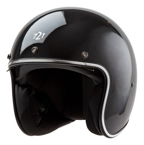 Casco Hawk 721 Abierto Negro Brillo En Teo Motos