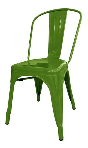 Silla De Comedor Desillas Tolix, Estructura Color Verde Claro, 4 Unidades