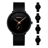 Reloj Crrju Hombre Diseño Ejecutivo Premium Color De La Correa Negra Con Dorado