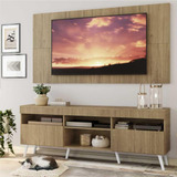 Rack C/ Painel Tv 65 Londres Multimóveis Pé Retrô Rustic/bco