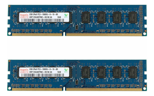 Memória Pc Desktop Hynix 4gb (2x2gb) Pc3 10600u Ddr3 1333mhz