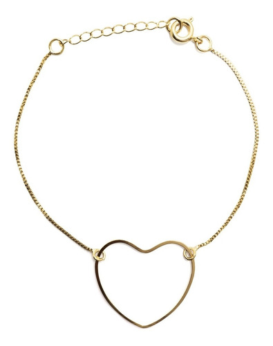 Pulsera Corazón Grande Enchapada Oro 18k