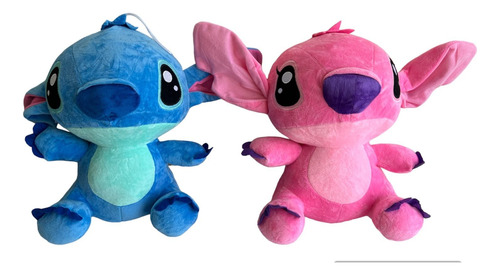 Combo X2 Peluches Stitch Y Ángel 35cm Lilo Y Stitch 