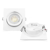 Kit C/ 4 Spot Led De Embutir Quadrado 10w 6500k Branco Frio 110v/220v