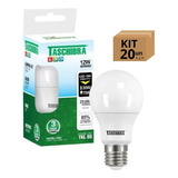 Kit 20 Lâmpadas Bulbo Led Taschibra Tkl Bivolt E27 12w 6500k Cor Da Luz Branco-frio 110v/220v