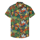 Camisa Casual De Playa De Manga Corta Con Estampado Floral P