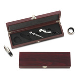 Set De Vino Grappa Estuche En Madera Corcho Descorchador 