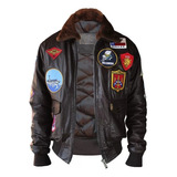 Chaqueta Piloto Modelo Top Gun 10/10 En Cuero Maverick