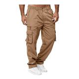 Pantalones Cargo Con Bolsillos Para Hombre