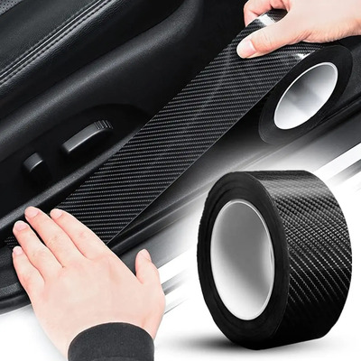 Cinta Protector Embellecedores Estribos Fibra Carbono Calcomanias Auto Puerta Coche Waikil 7cm X 3m | MercadoLibre