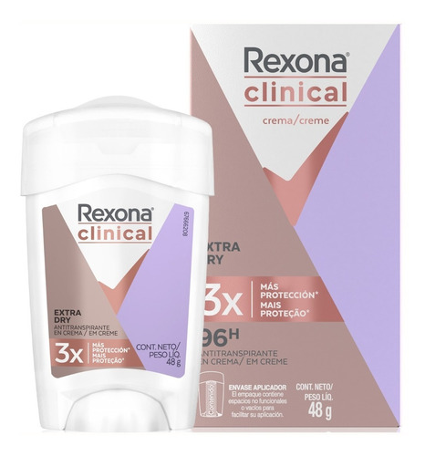 Antitranspirante En Crema Rexona Extra Dry Clinical 48g