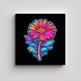 Adhesivo De Pared Daisy Flower En Colores Luminosos 50x50cm