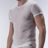 Camiseta De Seda Helada Para Hombre, Ropa Interior Transpare