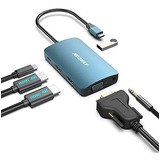 Hub Usb C 6 En 1 Hdmi 4k Vga Pd 60w Para Surface, Xps, Dell