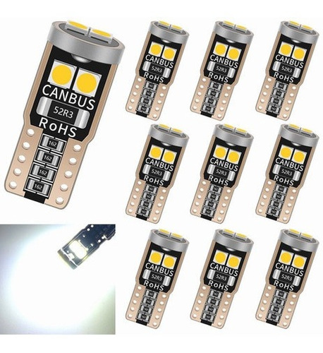 10 Foco Led Pellizco W5w T10 192 168 194 Canbus No Error