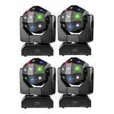 4x Magic Ball Moving Laser Beam Strobo 16 Led 3w Rgbw Dmx Dj