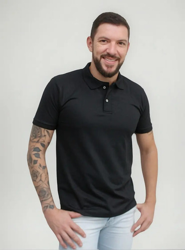 Camisa Polo Masculina Básica Piquet Uniforme