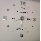 Relojes De Pared 3d Con Frase En Vinilo Tamaño Mini