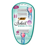 Cartuchos Recarregáveis Shaver Shaver Shaver Bic Soleil Clic Sensitive 1 Alça + 5 Cartuchos