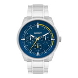 Relógio Masculino Prata/azul Orient Mbssm079-d1sx