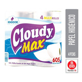 Papel Higiénico Cloudy Max 4 Maxi Rollos De 605h C/u