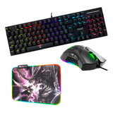 Kit Gamer Com Teclado, Mouse + Mousepad Estampado 