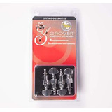 Grover Geared Banjo Pegs, Set Of 4 Chrome, Metal Buttons Aad