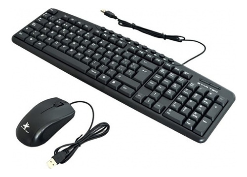 Combo Star Tec Mouse + Teclado St-cb-71 Usb Color Del Mouse Negro Color Del Teclado Negro