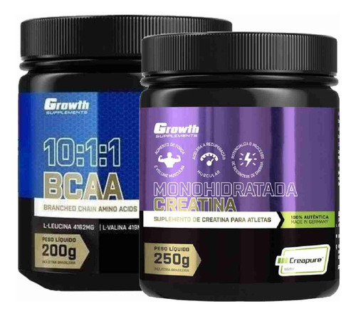 Creatina 250g Creapure + Bcaa 200g 10:1:1 Original Growth