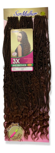 Cabelo Cacheado Boho Box Crochet Braids 300g 65cm + Agulha Cor T1b/30 Preto/loiro Escuro