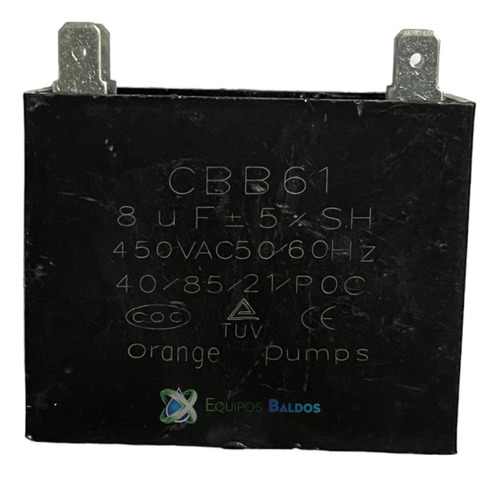 Capacitor Condensador 8 Mfd 450v Cuadrado