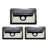 Pack 3 Luz 30 Led Exterior Con Sensor De Movimiento