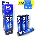 Kit De Pilhas Aaa 1,5v Alcalina Palito 3 Caixas Com 240 Unid