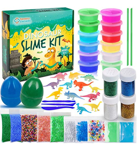 Kit Para Hacer Slime Dinosaurios Brillantes Para Niños 12pz