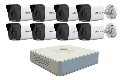 Kit Ip Full Poe Cctv Hikvision Nvr 8 Canales + 8 Bullet 2mp