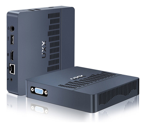 Mini Pc Uxx X20 Con Win 10pro Soporte 512gb M.2 Ssd Expansión.celeron N3350 Pc Sobremesa 64gb,ordenador De Sobremesa 4k Uhd Doble Pantalla,bt,2.4/5g Wifi,usb 3.0,hd,vga,lan-with Ratón Silencioso(azul)