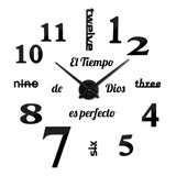 Reloj De Pared 3d Tamaño Grande Con Frase En Vinilo 