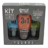 Kit Barba Cabelo Shampoo 3em1 - Gel P/ Barba - Gel Pós Barba