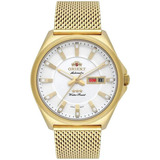 Relógio Orient Masculino Automático Retro F49gg009 Dourado Cor Do Fundo Prata