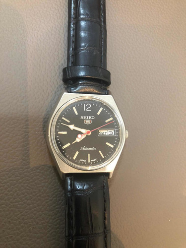Relógio Seiko Vintage Preto Automático 5 Lindo E Perfeito