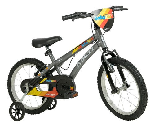 Bicicleta Infantil Aro 16 Athor Baby Boy Masculina C/rodinha Cor Grafite
