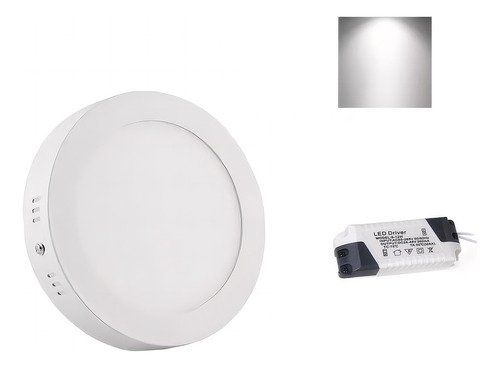 X10 Foco Panel Plafón Led 12w Sobrepuesto Redondo Luz Frio