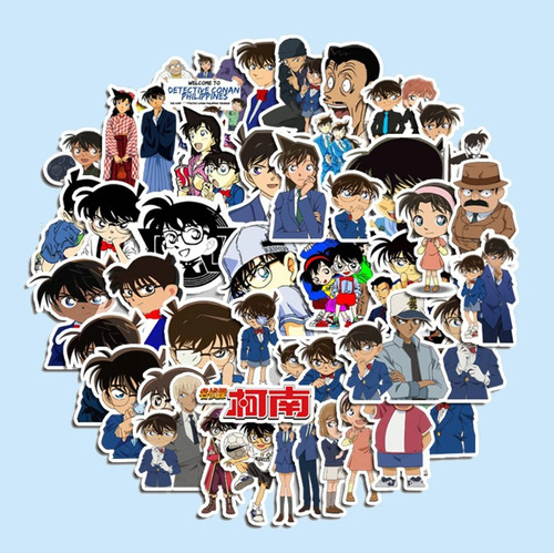 Maravilloso Set De 50 Stickers De Detective Conan